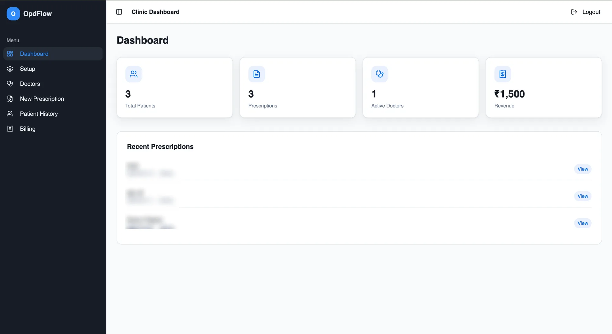 OPD Management — product screenshot